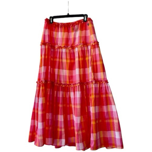 Nautical skirt, size M, 100% cotton, elastic waist, bright spring colors - Picture 6 of 7